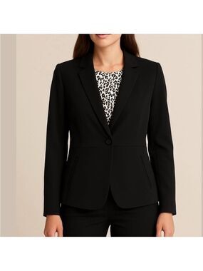 JOHN + JENN Ricardo blazer fully lined single front button pockets black medium